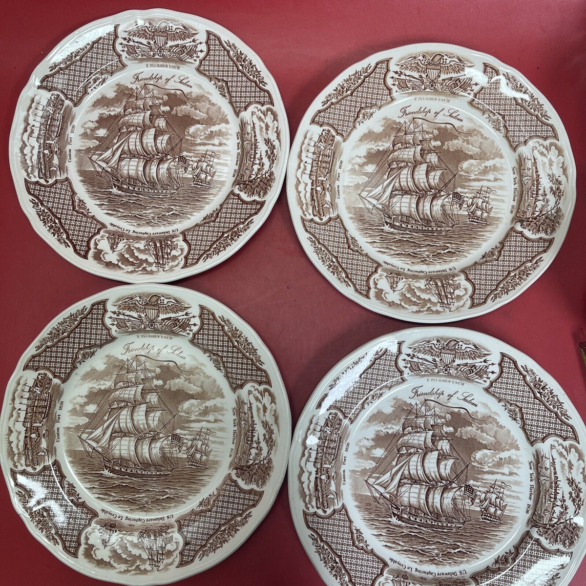 Set of 4 ALFRED MEAKIN Fair Winds STAFFORDSHIRE 10-1/2" Dinner Plates