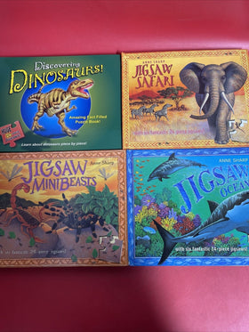 Puzzle Book.Lot-4 Dinosaurs,Safari,Mini Beasts,Okean