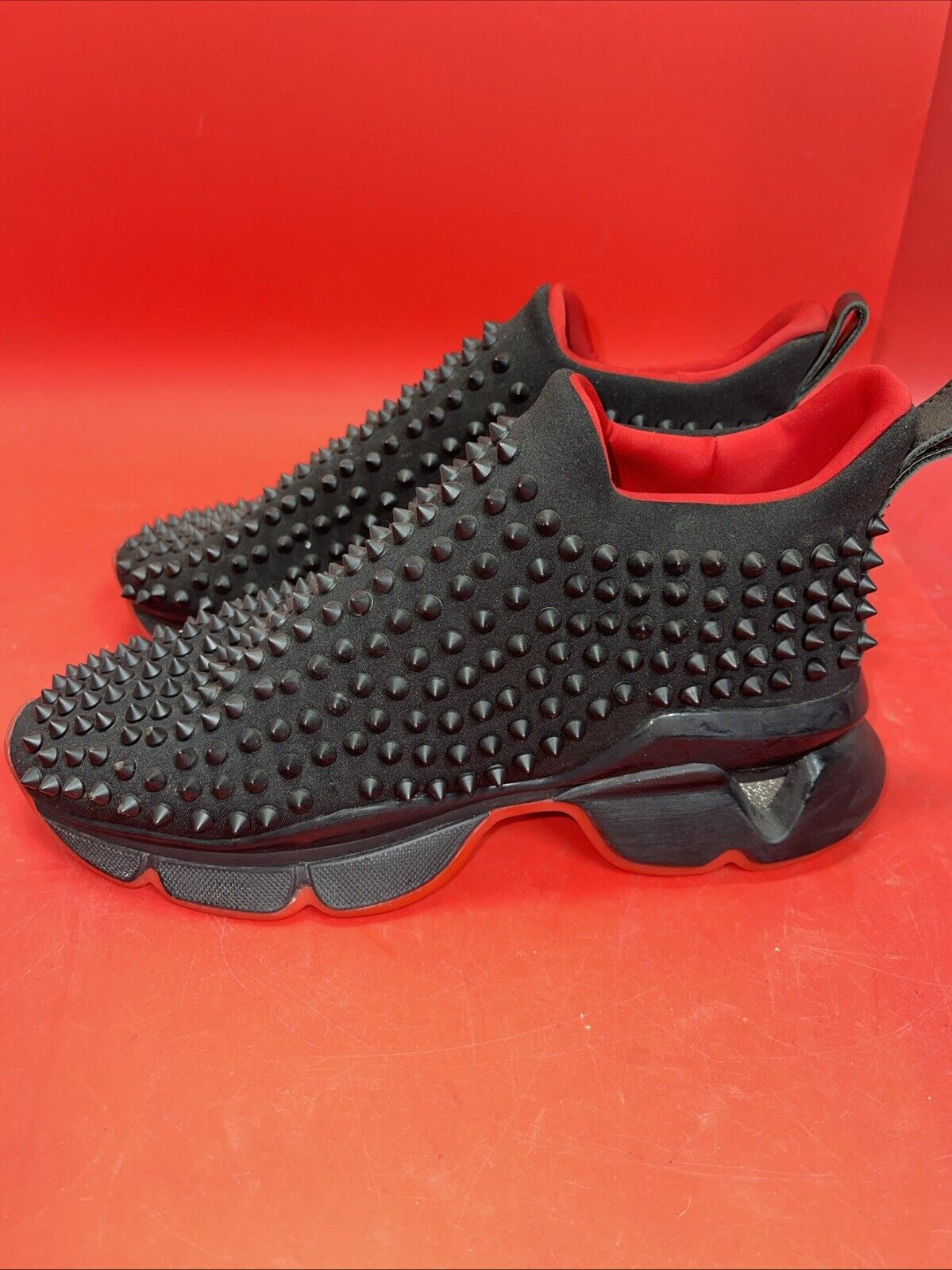 Christian Louboutin Spike Sock 30 Neoprene Black  Size 39 USED