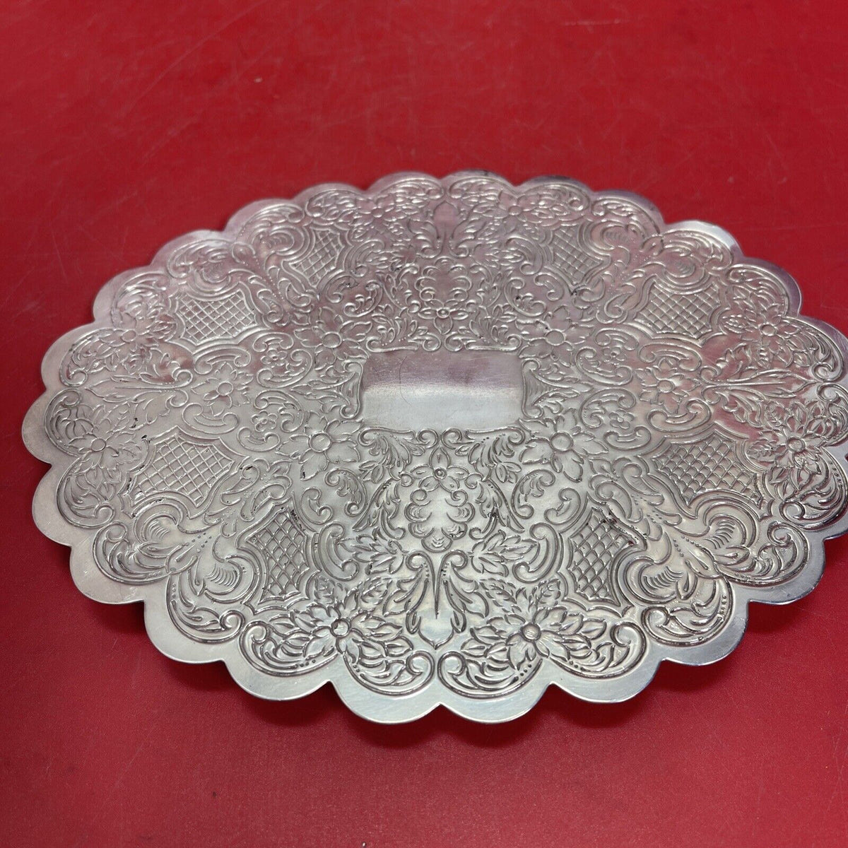 Silver Plate, Patterned Oval Stand, 8 “x 6 “