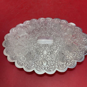 Silver Plate, Patterned Oval Stand, 8 “x 6 “