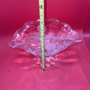 Vtg Imperlux Hand Cut Crystal Footed Centerpiece Bowl Emrossed Frosted Roses