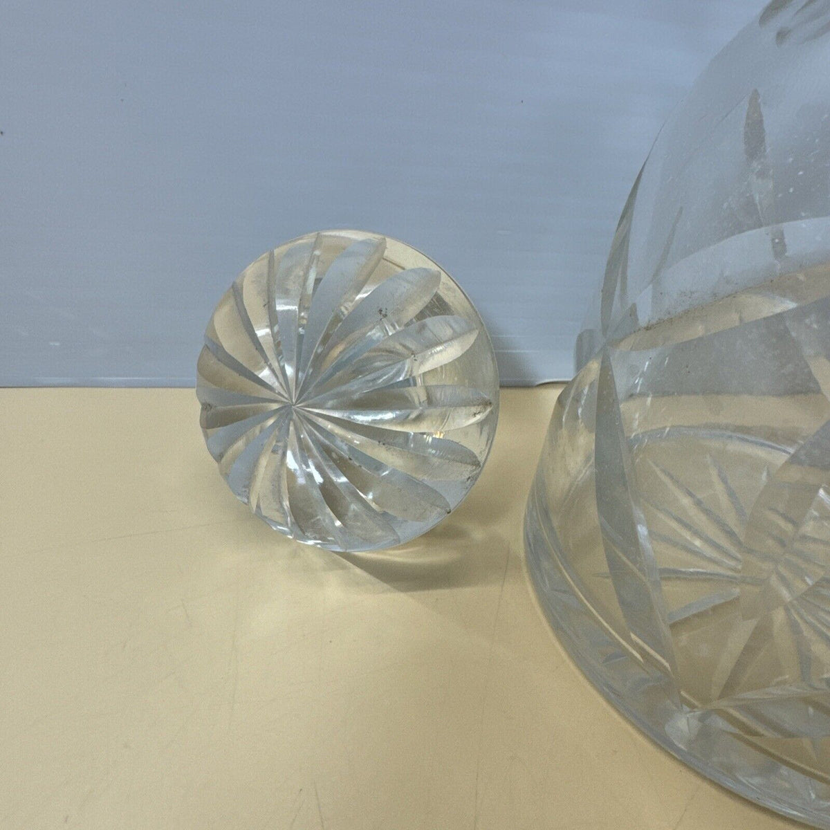 Vintage Clear Crystal Liquor Decanter 10.5” Tall