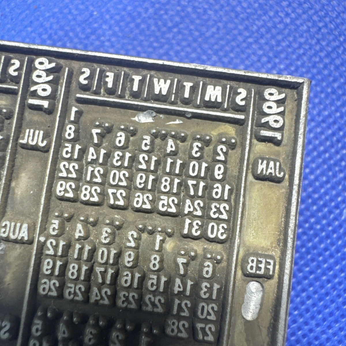 Vintage Letterpress Block / Cut 1966 Calendar