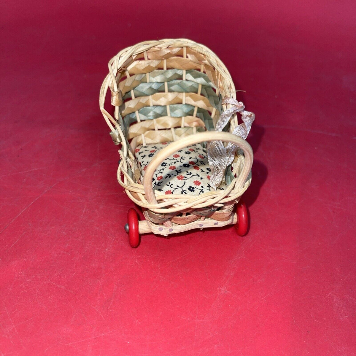 Vintage Wicker Pram Carriage Doll Germany Dollhouse Miniature