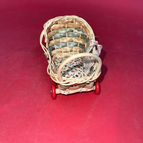 Vintage Wicker Pram Carriage Doll Germany Dollhouse Miniature