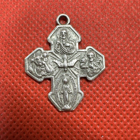 Vintage Malco STERLING SILVER I AM CATHOLIC CALL A PRIEST Crucifix Cross #2