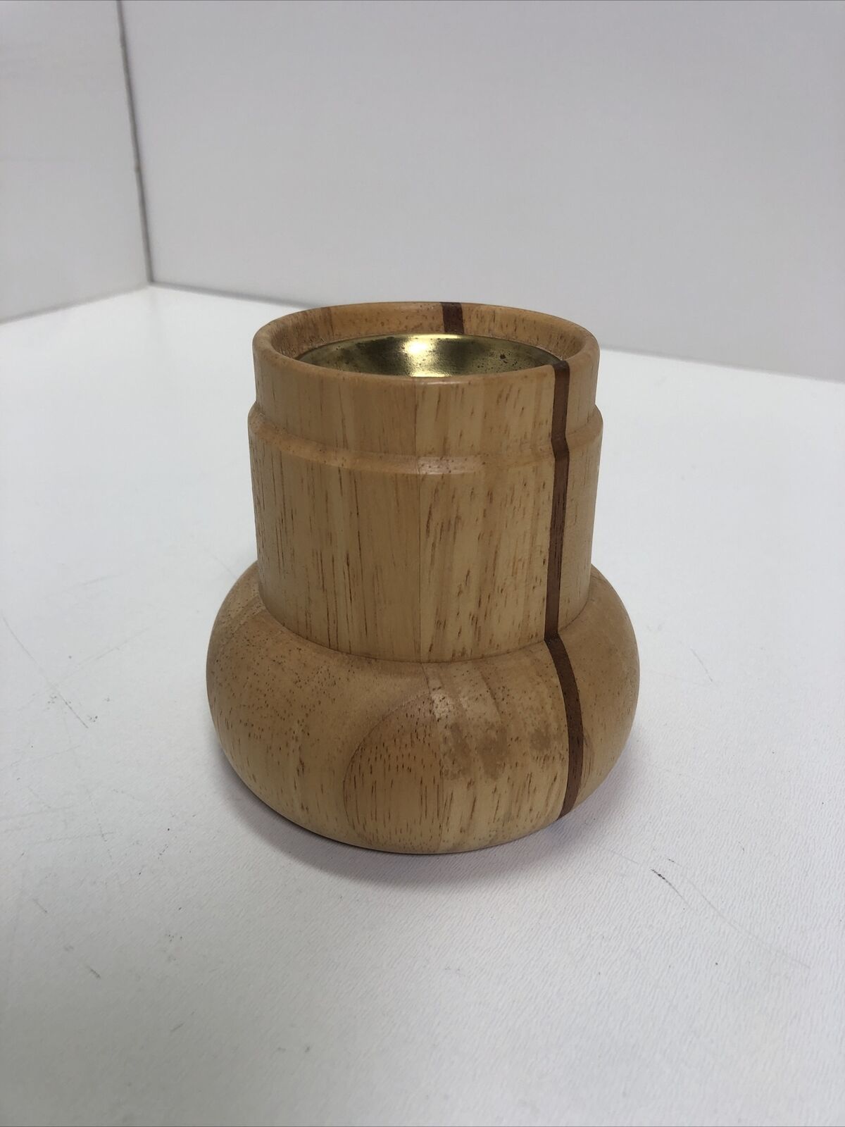 Vintage Dansk Candle Holder Staved Teak Mid Century Modern MCM Quistgaard