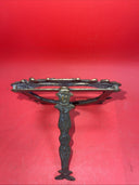 Solid Brass Antique Art Nouveau Heart Shaped Picture Frame 7”x5”