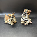Bulldog Figurine with Spike Collar 4.5"/ Set Of 2