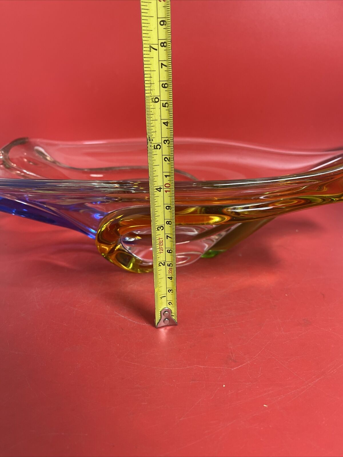 Vintage Mstisov Glassworks Czech Art Glass Bowl Rhapsody Collection