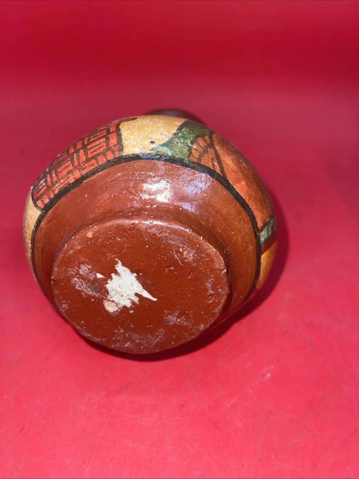 Vintage Hand Painted Aztec Mayan Tribal Art Vases Lot 3