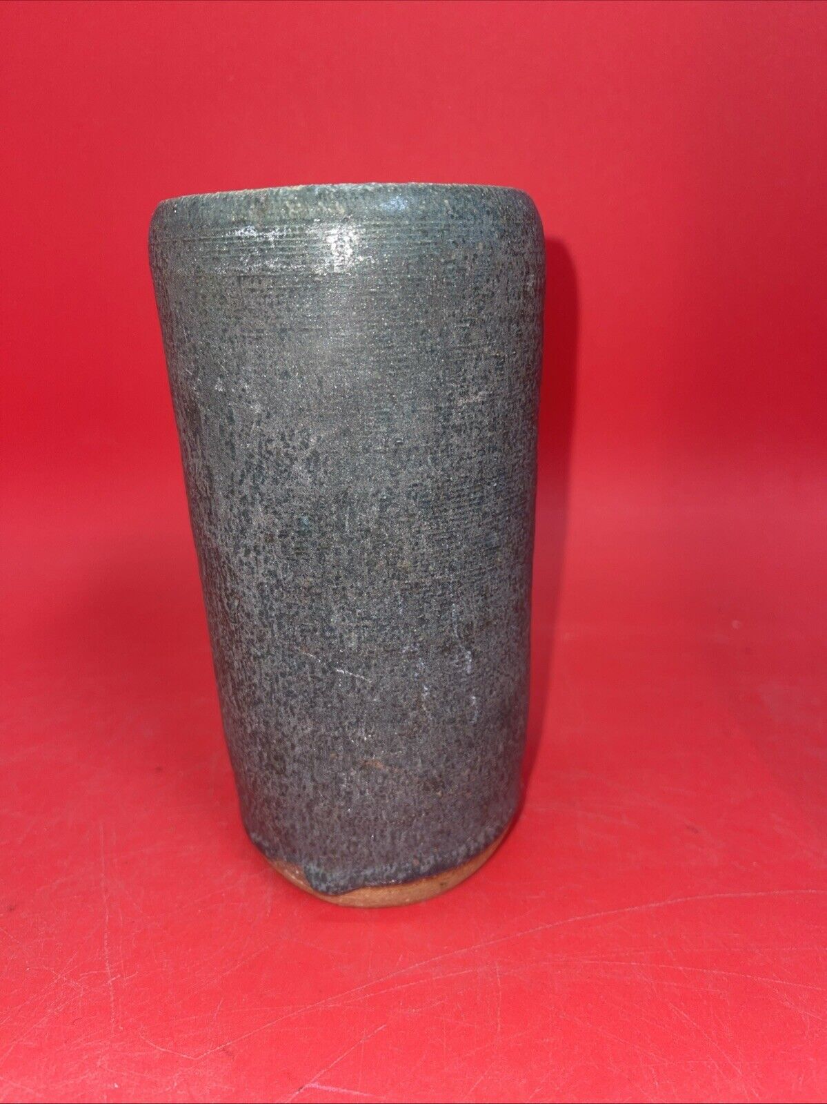 Studio Art Pottery Stoneware Vase Artist Signed Hand Thrown Vintage 6”H