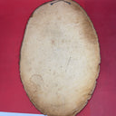 Vintage "Sacred Heart Of Jesus" Wood Slice Plaque 21”x12” With Bark Edge 1950s
