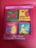 Red & Pink Pop Up Cards & Envelopes Fruity Lot of 5 Boxes = 80 Pieces