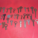 Vintage Cabinet Open Barrel Key Lot ~ 35 Keys ~ Different Sizes & Shapes ~ lot 6