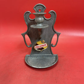 Vintage Metal Falstaff Beer Candle Holder Wall Sconce 1pc