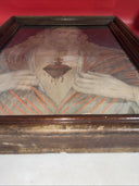 Antique 19th Century 1850s Sacred Heart Of Jesus Christ Chromolithograph Print