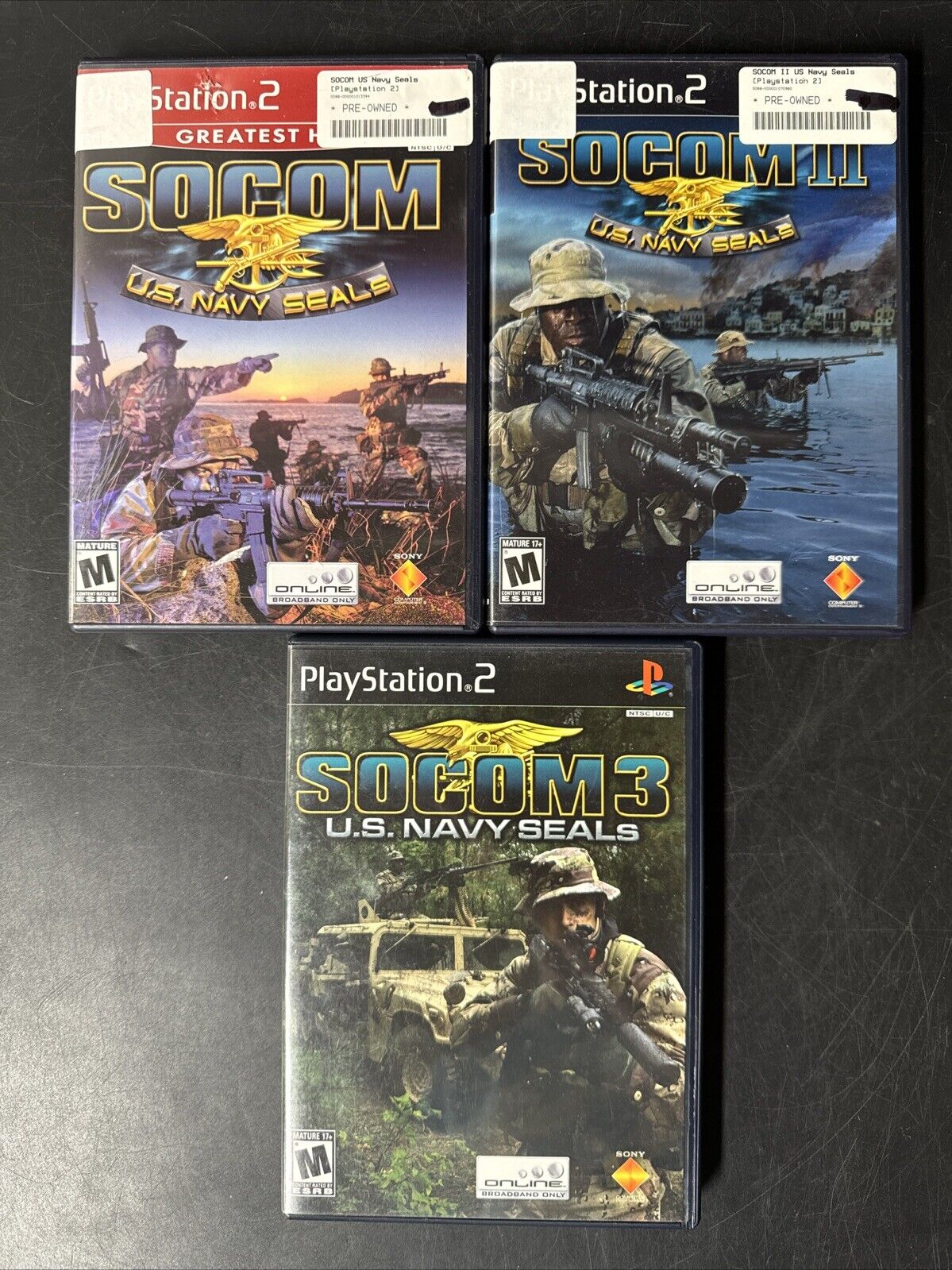 Lot Of 3 PS2 Playstation 2 Video Games Socom