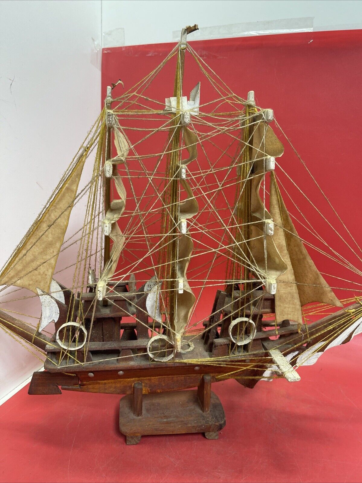 Vintage Wooden  Model Ship