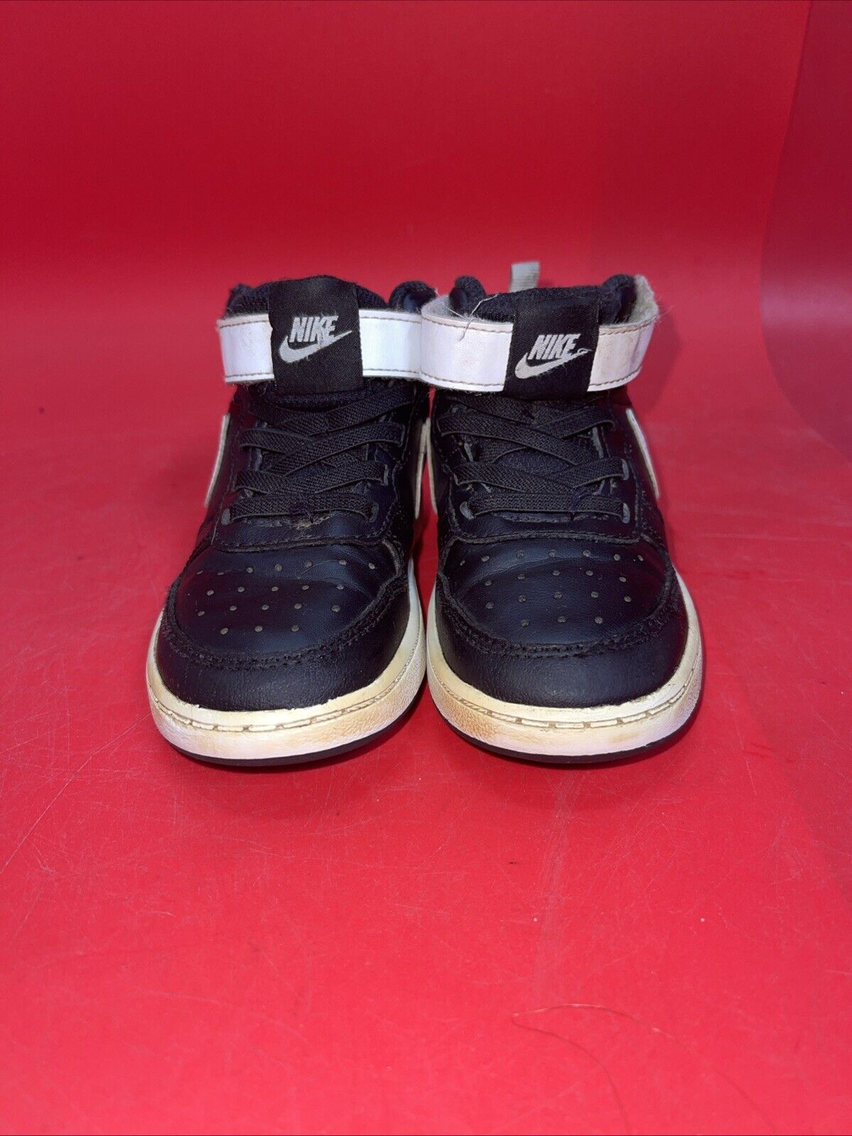 Nike Court Borough Mid 2 PS Sneaker Shoes Boys Size 9C Black White