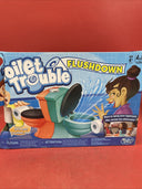 Hasbro Gaming Toilet Trouble Flushdown Kids Game Water Spray Box Damage!