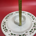 NIB PORCELAIN WARE 12" PRETZEL DISH Holly & Berry Pattern w/ Gold Trim, Japan
