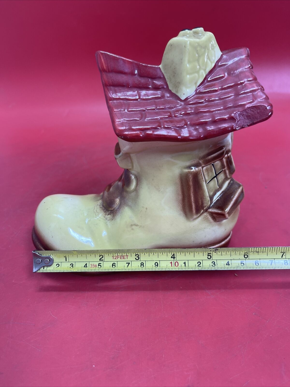 Pottery Bank Old Woman That Lived In A Shoe Vintage 1950's Ceramic