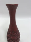 Vase Wood Vessel Handcarved with Palm Trees