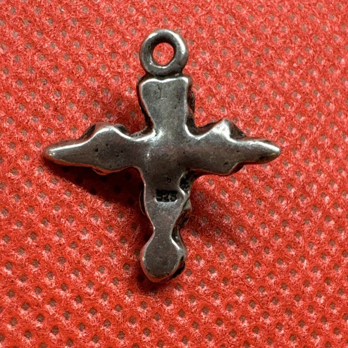 Vintage Rose Cross 925 Sterling Silver Christian Pendant