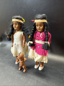 Vintage American Indian Dolls/ Lot Of 2 + Baby