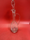 VINTAGE WINE ETCHED DECANTER W/ STOPPER + 6 GLASSES