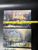 Thomas Kinkade Holiday Winter Collectible Trays/ Lot Of 3