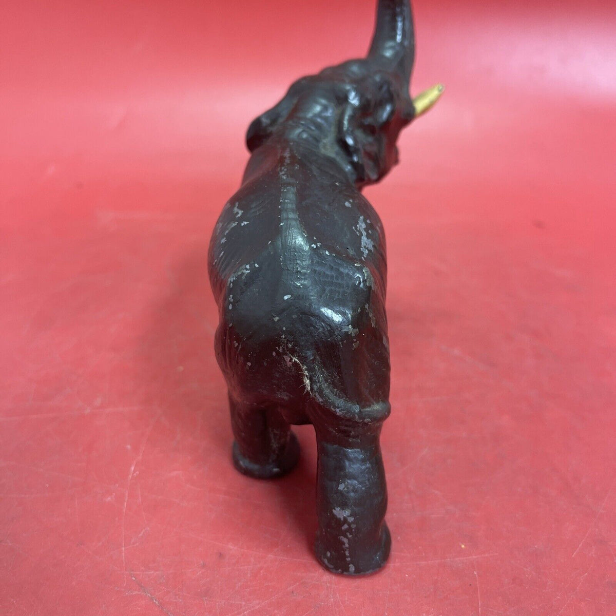 Antique hollow elephant figurine, original paint