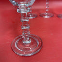 Vintage Etched Clear Glass Footed Tumblers Stemware Set 4