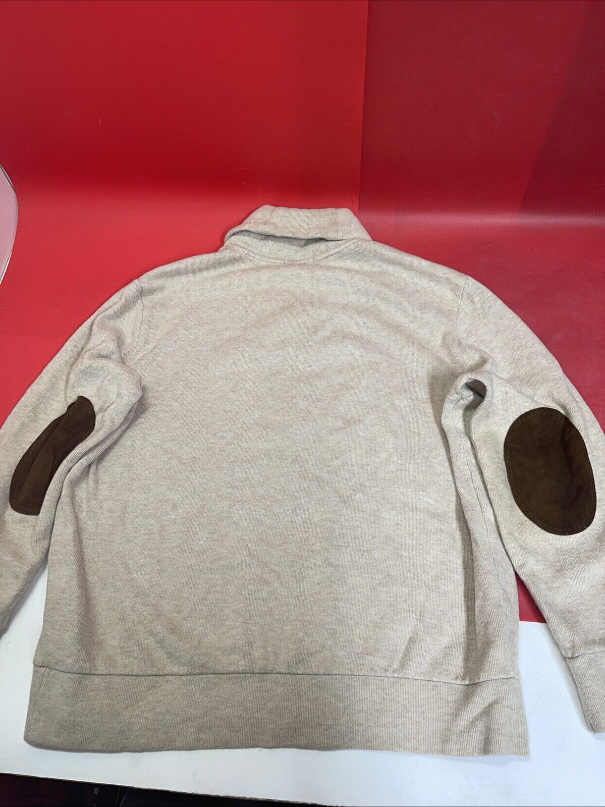 Polo Ralph Lauren Sweater Size XL Mens  Shawl Collar Button Elbow Patch Pony