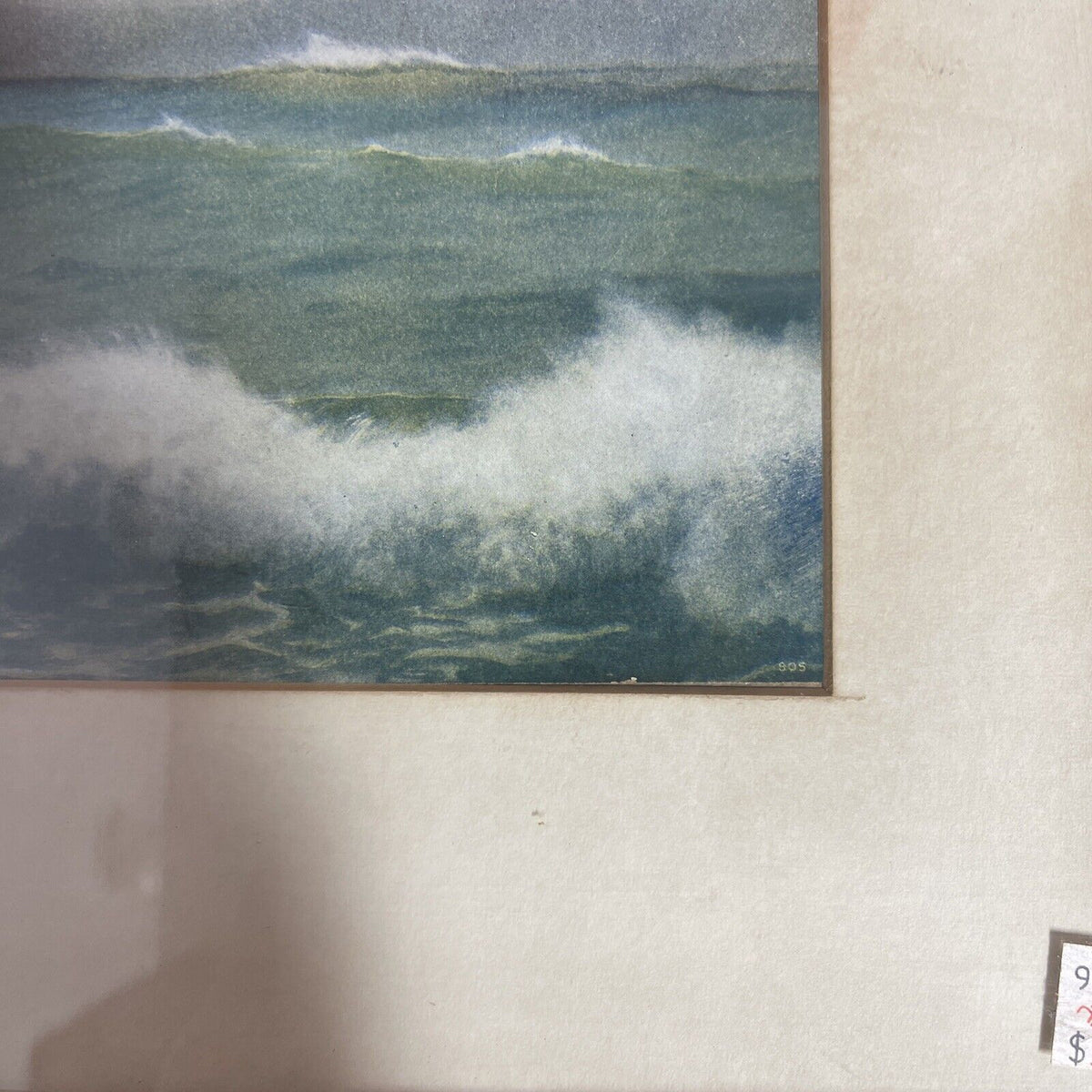 R. Atkinson Fox, Sail Boats Ocean Waves  Framed Print 1908
