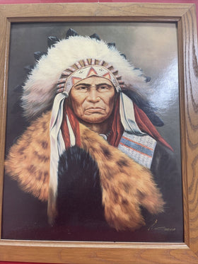 Vintage Z. Garcia Masterwork Signed On Photo Native American 20 X 16 Picture