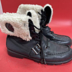 Ralph Lauren Polo BLK Leather/Sherpa Boots Size 8.5