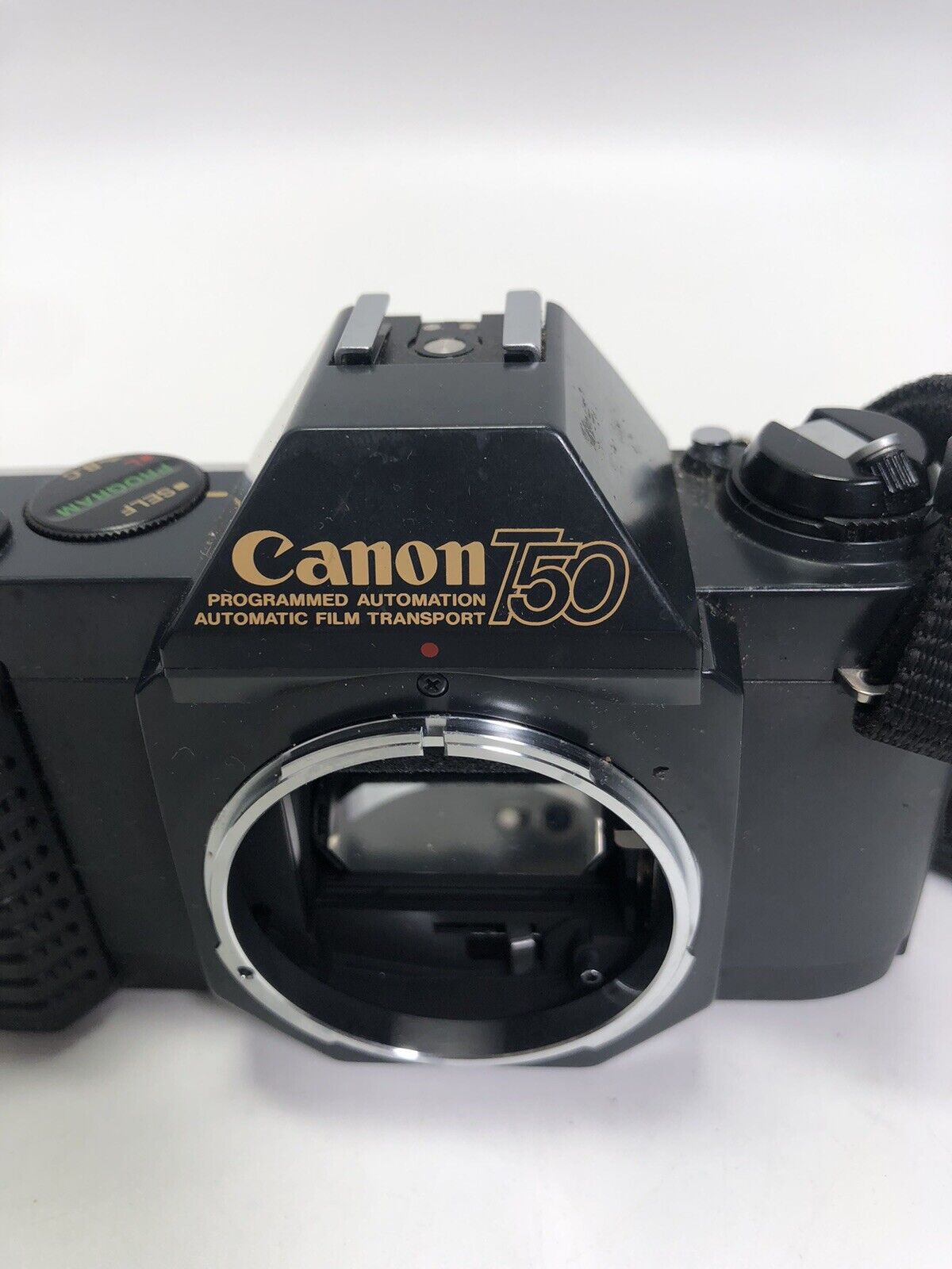 Canon T50 35mm SLR Film Camera w/ 28mm Lens & Strap untested