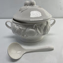 Basic White Soup Tureen  over and back 3 pieces Made in Portugal