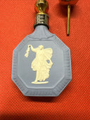 Vintage Wedgwood Blue Jasperware Perfume Bottle With Dipper Dancing Hours