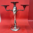 Pottery Barn Heavy Candelabra Taper Pilar Candle Holder 3 Arm Silver Color
