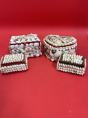 Vintage Sea Shell Encrusted Jewelry / Trinket Box Lot 4