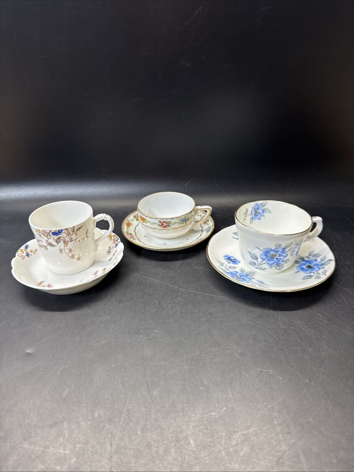 Vintage Various Mini Cup and Saucer/ Set Of 3