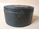 Vintage Leather Over Wood Oval Box 5.25"×3.5"