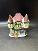 Vintage Christmas Village Cottage Tea Light Candle Holders Lot of 3 *1