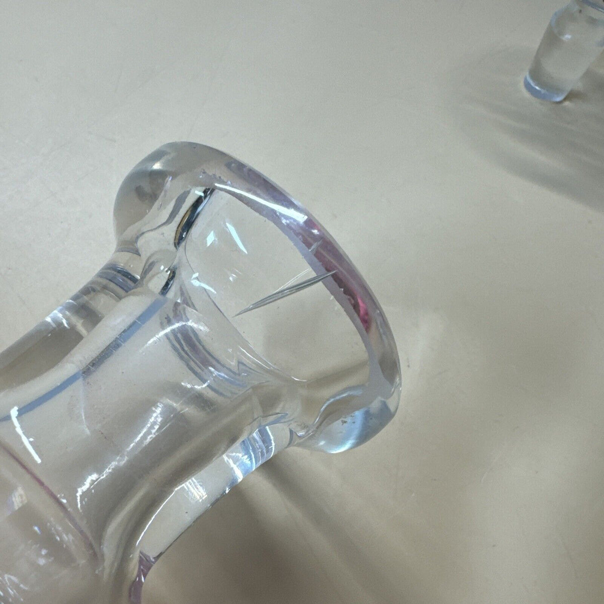 Vintage Clear Crystal Liquor Decanter 10.5” Tall