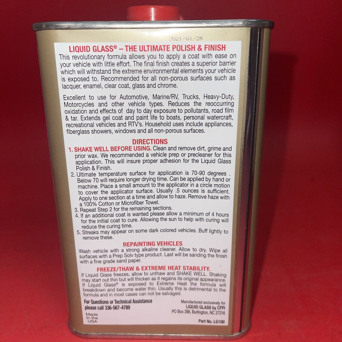 Liquid Glass Ultimate Auto Polish Finish 16Oz Teaneck NJ Original LG100