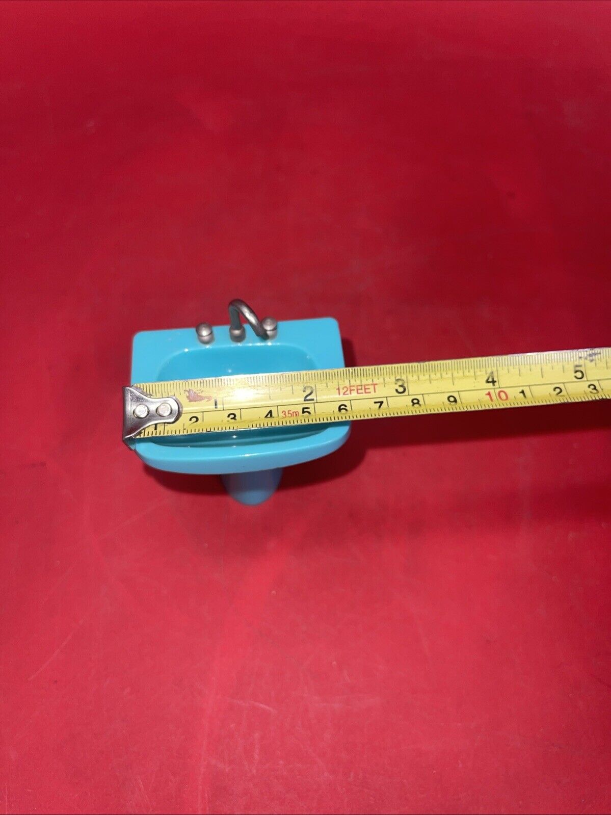 Vintage Block House  Plastic Dollhouse Furniture Bathroom Tub,  Sink, & Toilet